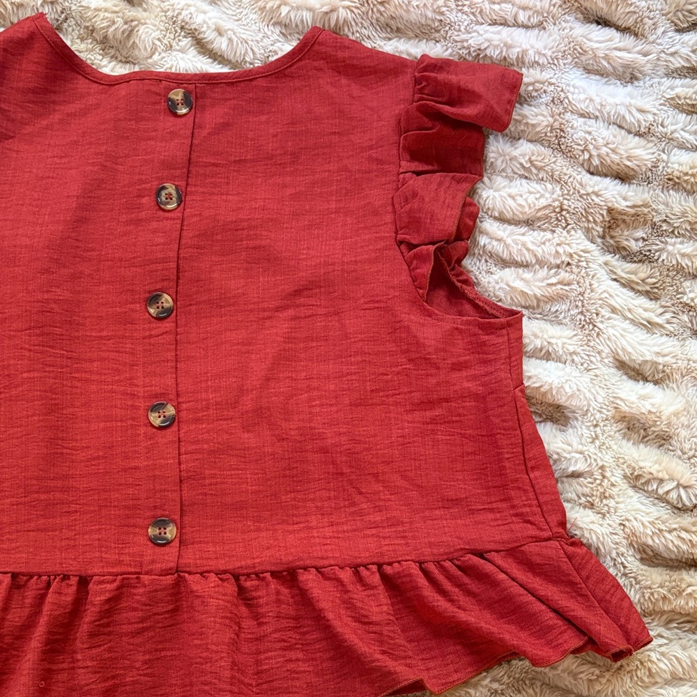 Ruffled Red Top - Picture 2 of 3